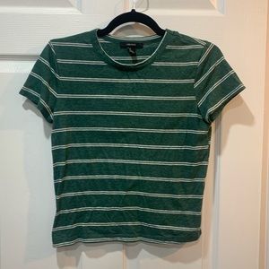 F21 Green Striped Top